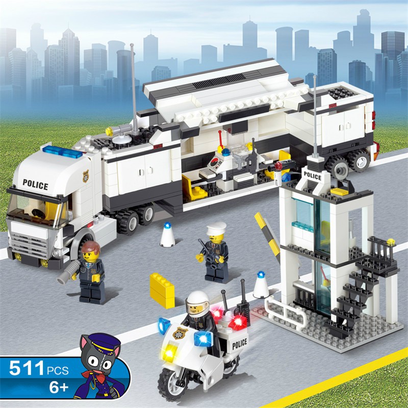 (Hộp Nặng) Lắp Ráp Xếp Hình LEGO POLICE Xe Cảnh Sát Tuần Tra Di Động Của Sở Cảnh Sát Trạm cảnh sát cơ động Kaizhi 6727