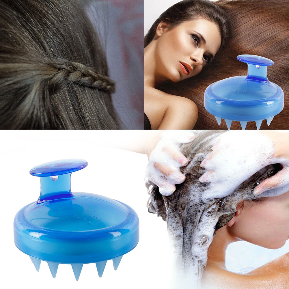 Bàn Chải Silicone Mềm Dùng Mát Xa Da Đầu Tiện Dụng Cho Gia Đình