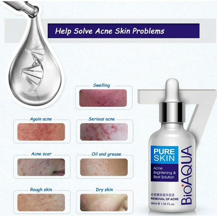 Serum Làm Sạch Mụn Trắng Da Dưỡng Ẩm Cấp Tốc Bioaqua Pure Skin 30ml