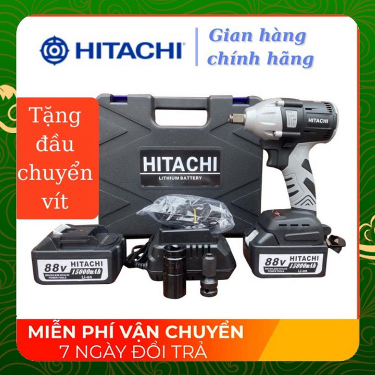 [Chính Hãng] Máy siết bulong Hitachi 88V 2 Pin 15000 mAh - Tặng 1 đầu chuyển vít, khẩu 22 _ Nhật Việt official
