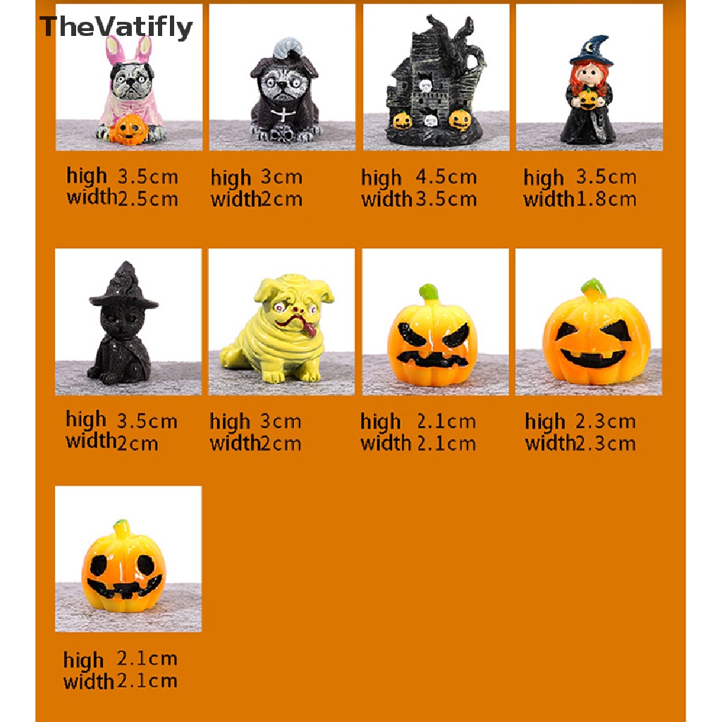 Mô Hình Trang Trí Tiểu Cảnh Halloween Mini Bằng Nhựa Resin