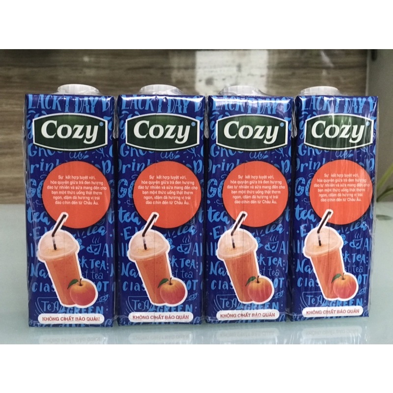 1 Lốc Trà Sữa Đào 4 hộp Cozy /225ml