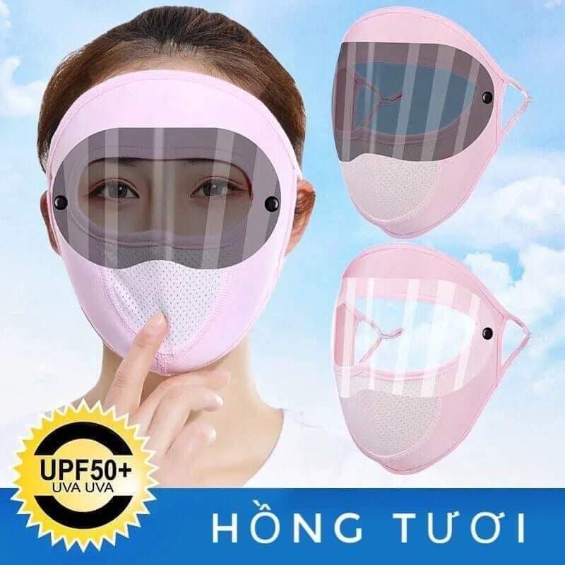 Khẩu trang mặt nạ có 2 kính 2 màu chống giọt bắn nước bọt Chống Dịch, Chống Tia UV, Chống Bụi, Cực Thoáng Mát