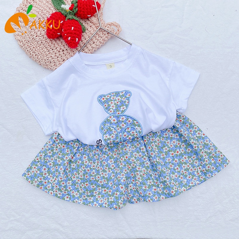 Bộ Quần Áo In Hình Gấu Dễ Thương Cho Bé Gái