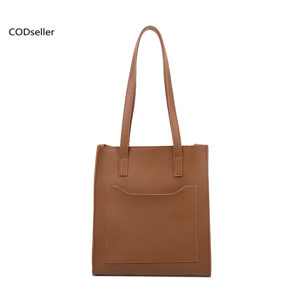COD_ Simple Big Handbag Smooth Zipper Big Handbag Meet Needs for Travel