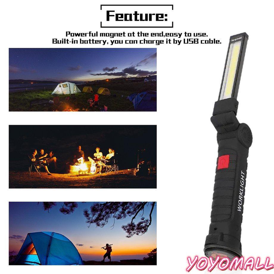Đèn led cầm tay chiếu sáng khẩu cấp có thể gấp lại/ sạc bằng USB YOYO COB | BigBuy360 - bigbuy360.vn