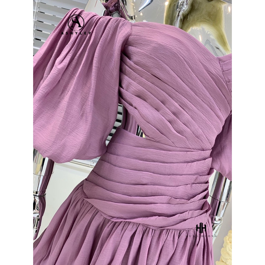 VÁY XẾP LI CUT OUT TAY BỒNG SIÊU XINH