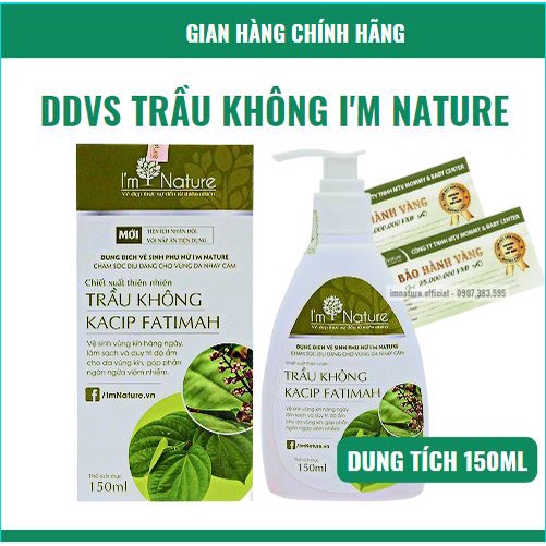 Dung Dịch Vệ Sinh Phụ Nữ Trầu Không I'm Nature Kacip Fatimah 150ml Chính Hãng