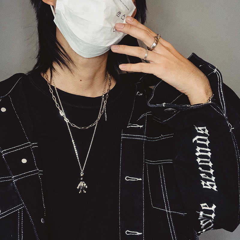 Dây chuyền thép titan họa tiết phi hành gia 1309s