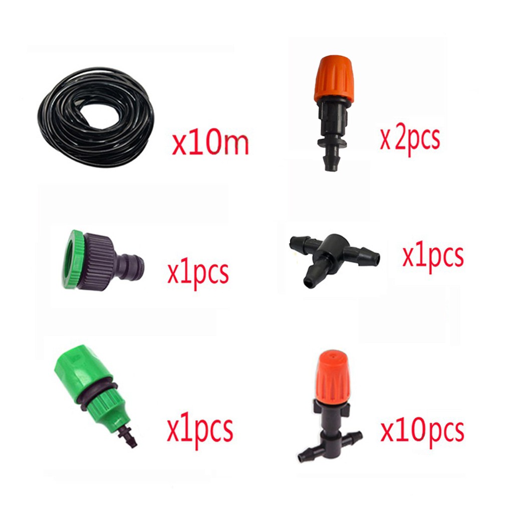 Bộ KIT phun sương tưới cây 12 béc cam và dây 15m loại tốt - tưới cây tự động, làm mát không khí trên mái tôn, dập bụi