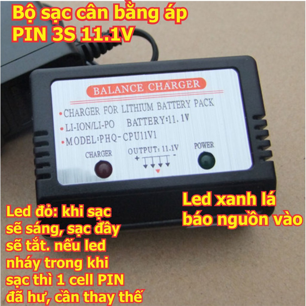 bộ sạc cân bằng áp PIN Lithiun, PIN RC 3S 11.1V kde5498