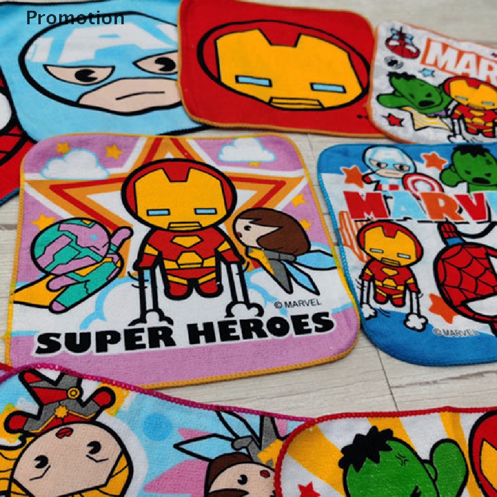 Khăn lau mặt hình vuông họa tiết Marvel 20x20cm cho bé trai