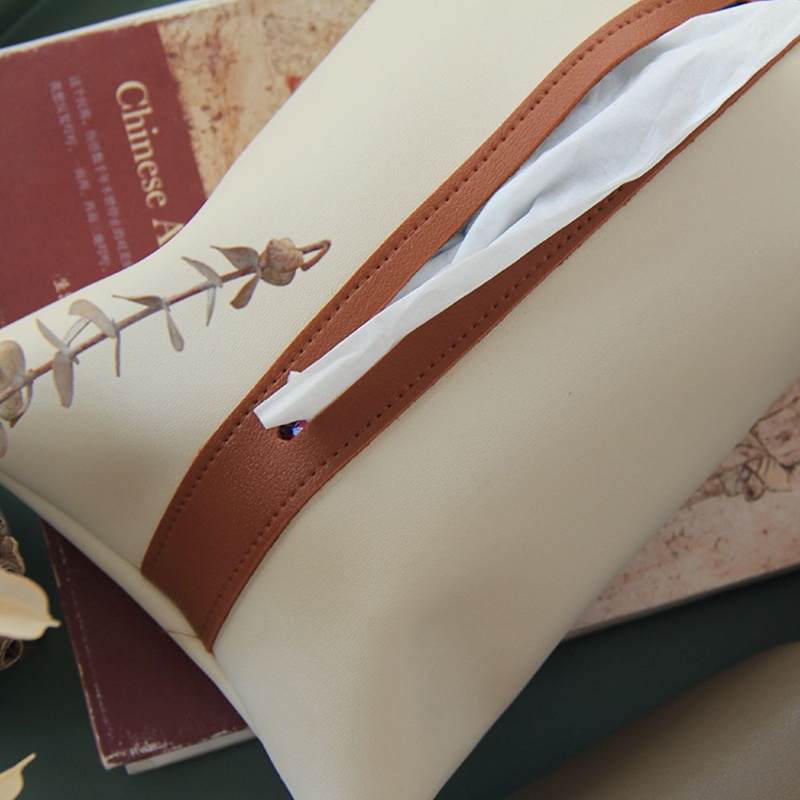 Hộp Đựng Khăn Giấy Bằng Da PU Treo Xe Hơi Tiện Dụng