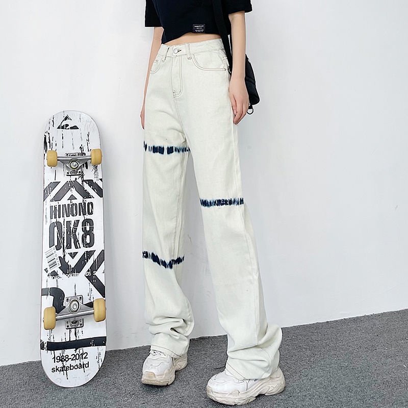 ☢☞Quần Jeans Dài Lưng Cao Ống Rộng Thời Trang Cho Nữ