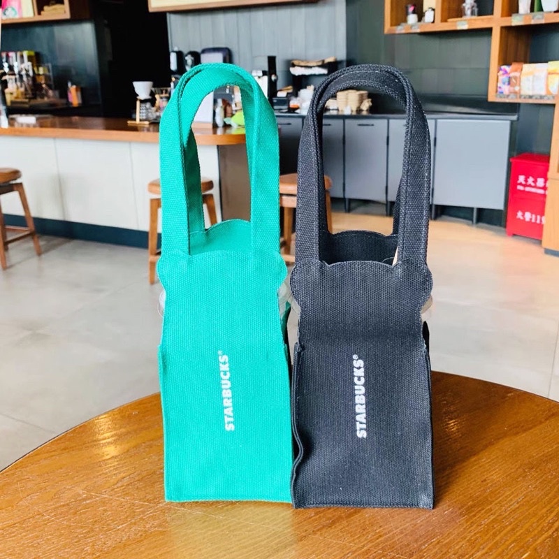 Túi quai vải đựng xách bình li nước gấu starbuck