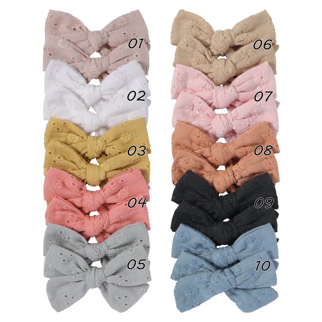 KIDSBOWS Set 2 Kẹp Tóc Đính Nơ Thời Trang Nữ Tính