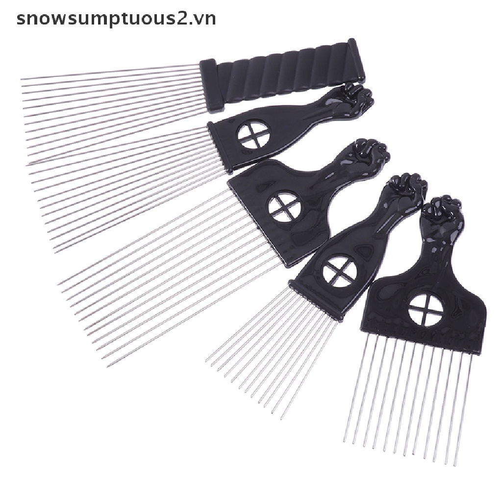 [Hàng mới về] Lược chải tóc kiểu Châu Phi da đen kim loại tạo kiểu dành cho salon