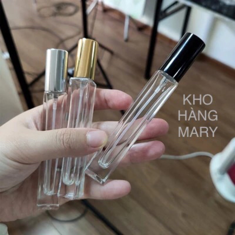Lọ Chai thủy tinh 10ml chiết nước hoa - Chai xịt sương trong suốt Đựng dầu thơm Chiết Mỹ phẩm