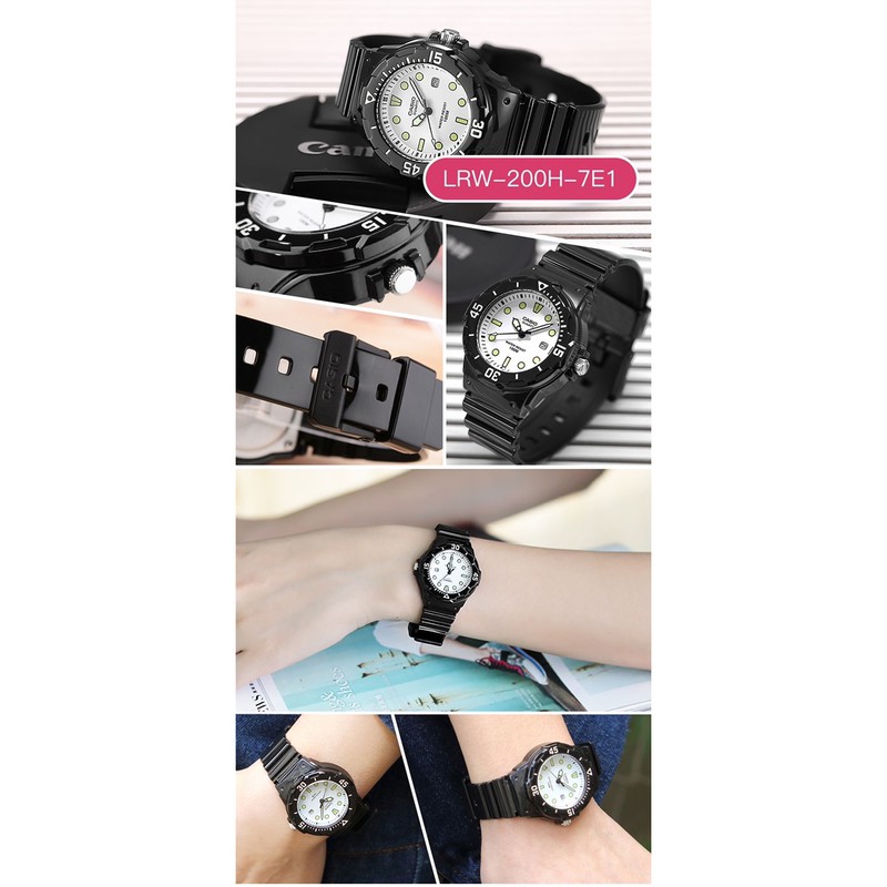 Đồng hồ nữ dây nhựa Casio chính hãng Anh Khuê LRW-200H-7E1VDF