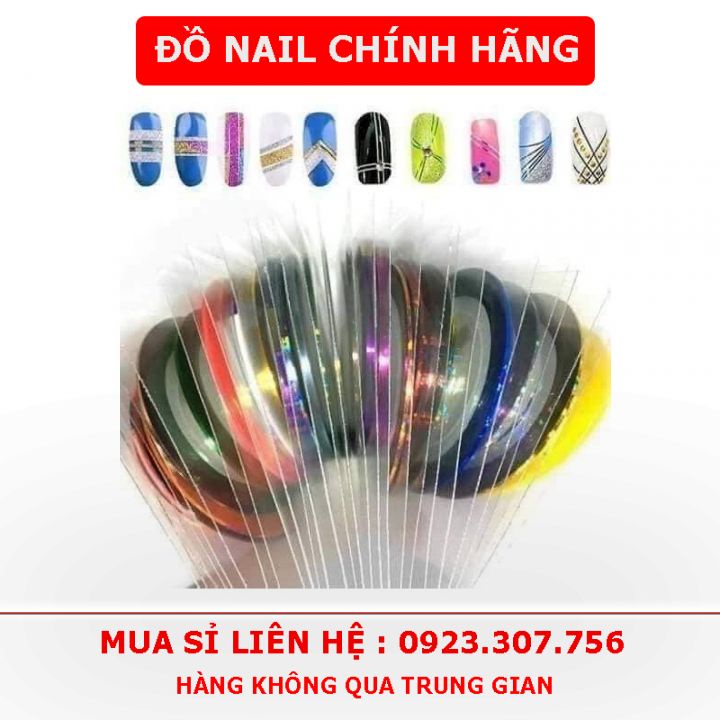 Sét 30 Cuộn Dây Kim Ngân Sợi Dán Móng Tay 1.1mm