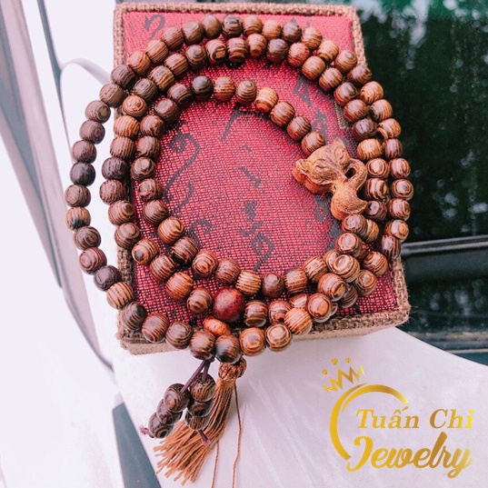 𝑮𝑰𝑨̉𝑴 𝑺𝑶̂́𝑪 Vòng Tay Trầm Hương, Chuỗi Tràng Hạt 108 Hạt Và Hồ Ly Phong Thủy Tình Duyên May Mắn, 1 Vòng Tặng 1 Hộp
