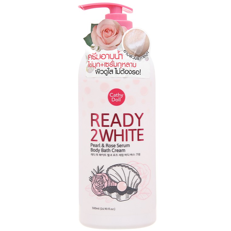 Sữa tắm trắng da ngọc trai &amp; hoa hồng Cathy Doll Pearl &amp; Rose Serum Body Bath Cream 500ml