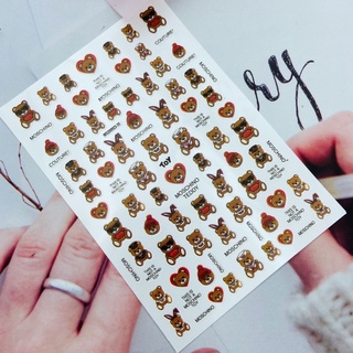 Sticker gấu Teddy dán móng tay