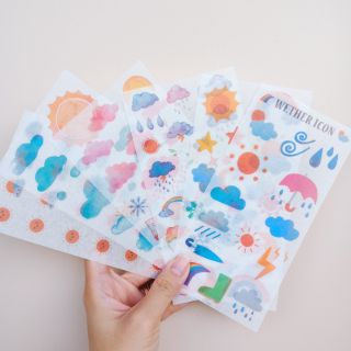 (Hình thật) Set washi sticker Weather