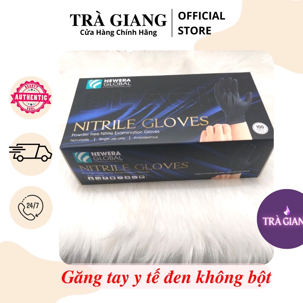 HỘP 100 GĂNG TAY ĐEN NITRILE GLOVES