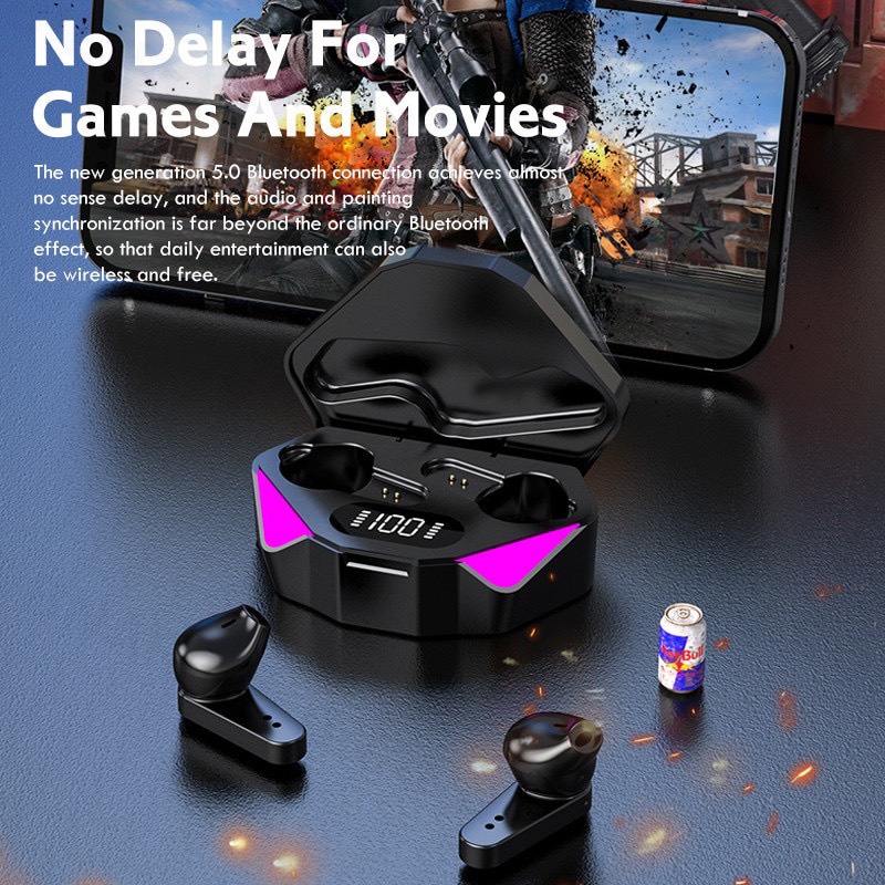 Tai Nghe Bluetooth Không Dây Gaming X15 TWS Cảm Biến Chạm Cực Nhạy Chống Ồn Dùng cho IOS và Android