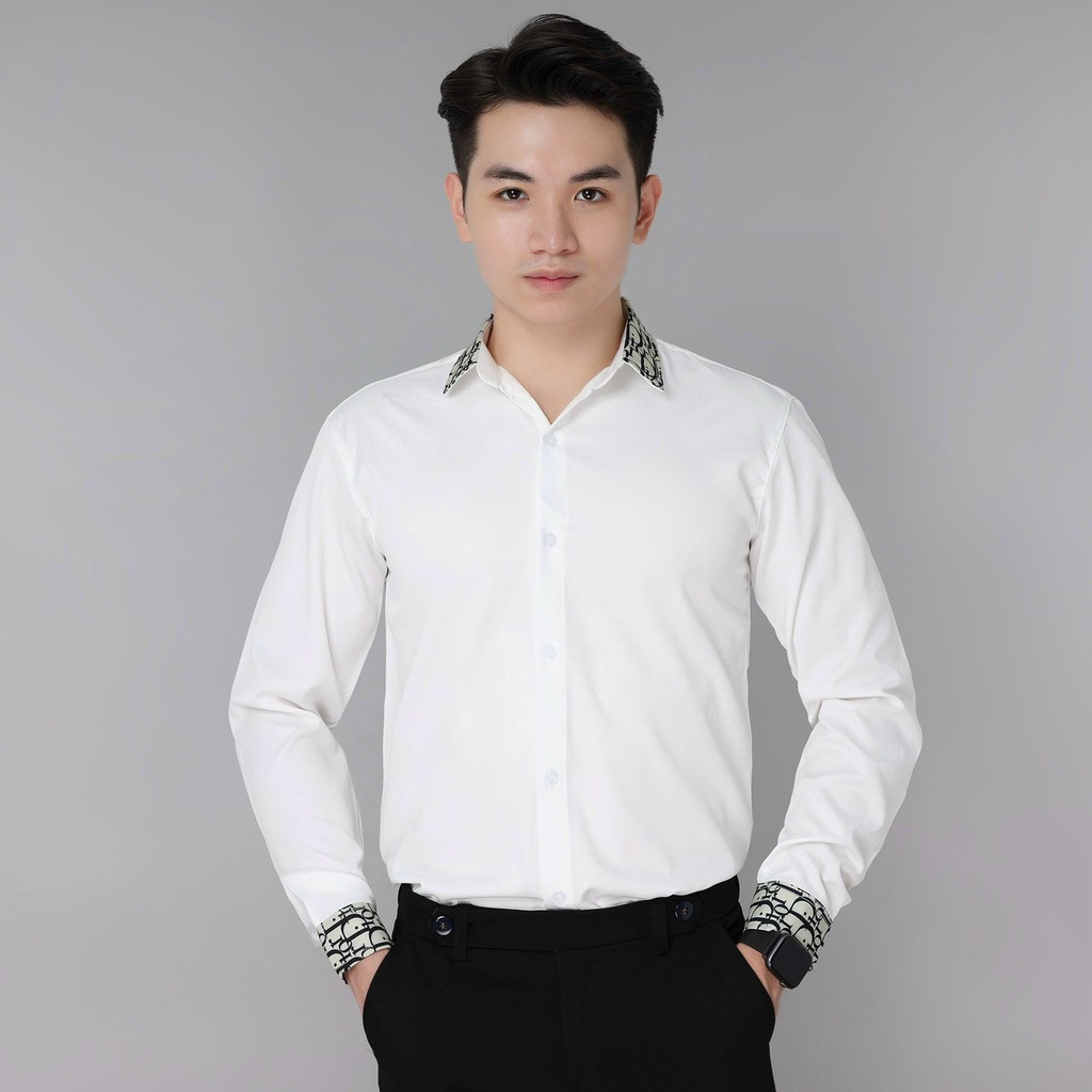 Áo sơ mi nam lụa trẻ trung King168 thời trang hàn quốc cao cấp HQ01