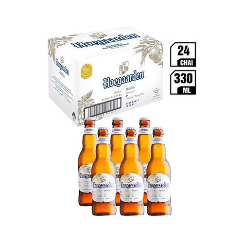 Bia Hoegaarden White thùng 24 chai 330 ml- Hàng Việt Nam