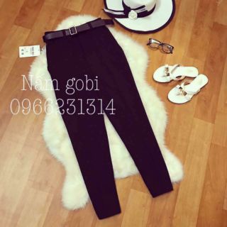 Quần âu cạp cao kèm dây lưng