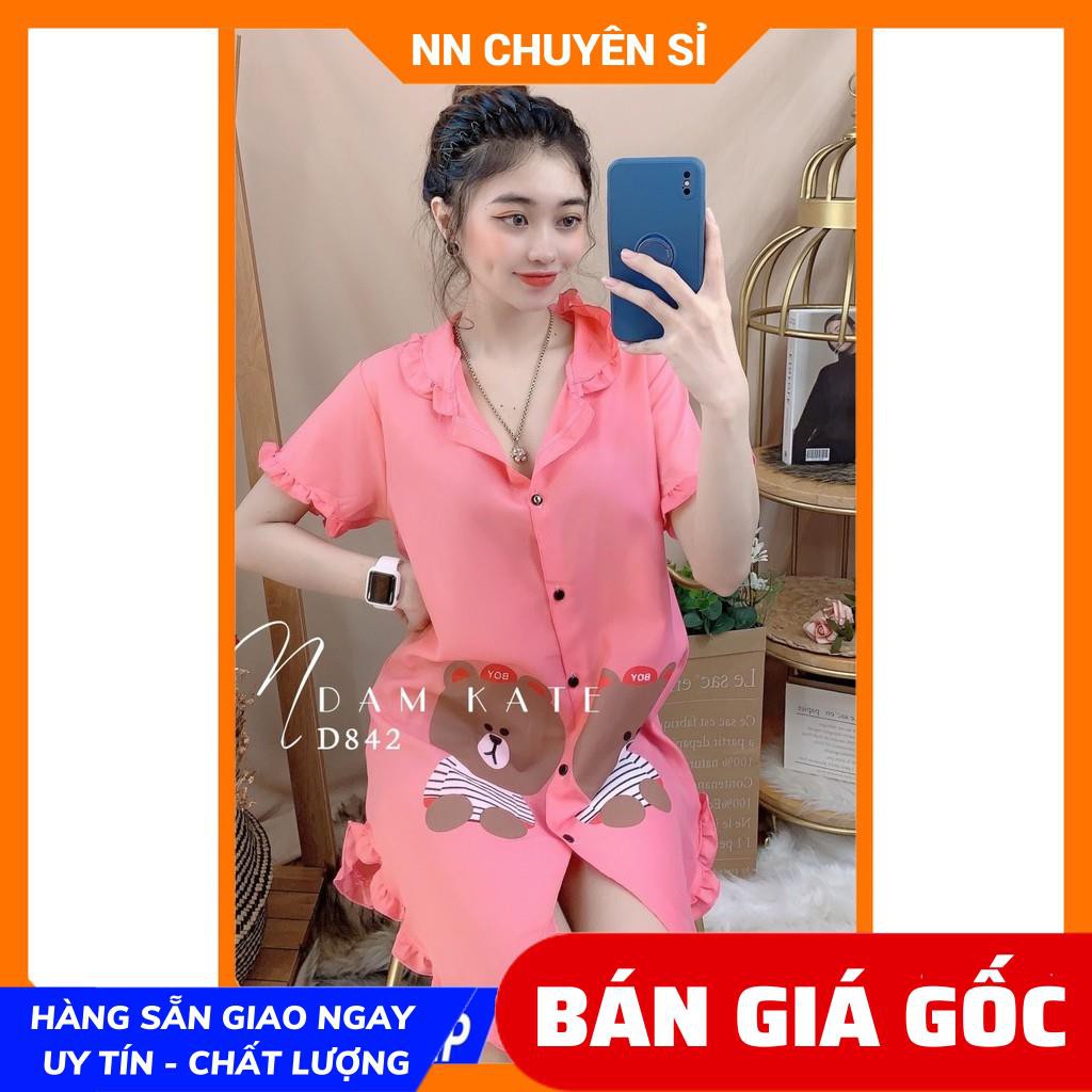 Đầm nữ mặc nhà chất kate mềm mịn mát in hình bò sữa in hình hoạt hình dễ thương đầm kate tổng hợp | BigBuy360 - bigbuy360.vn