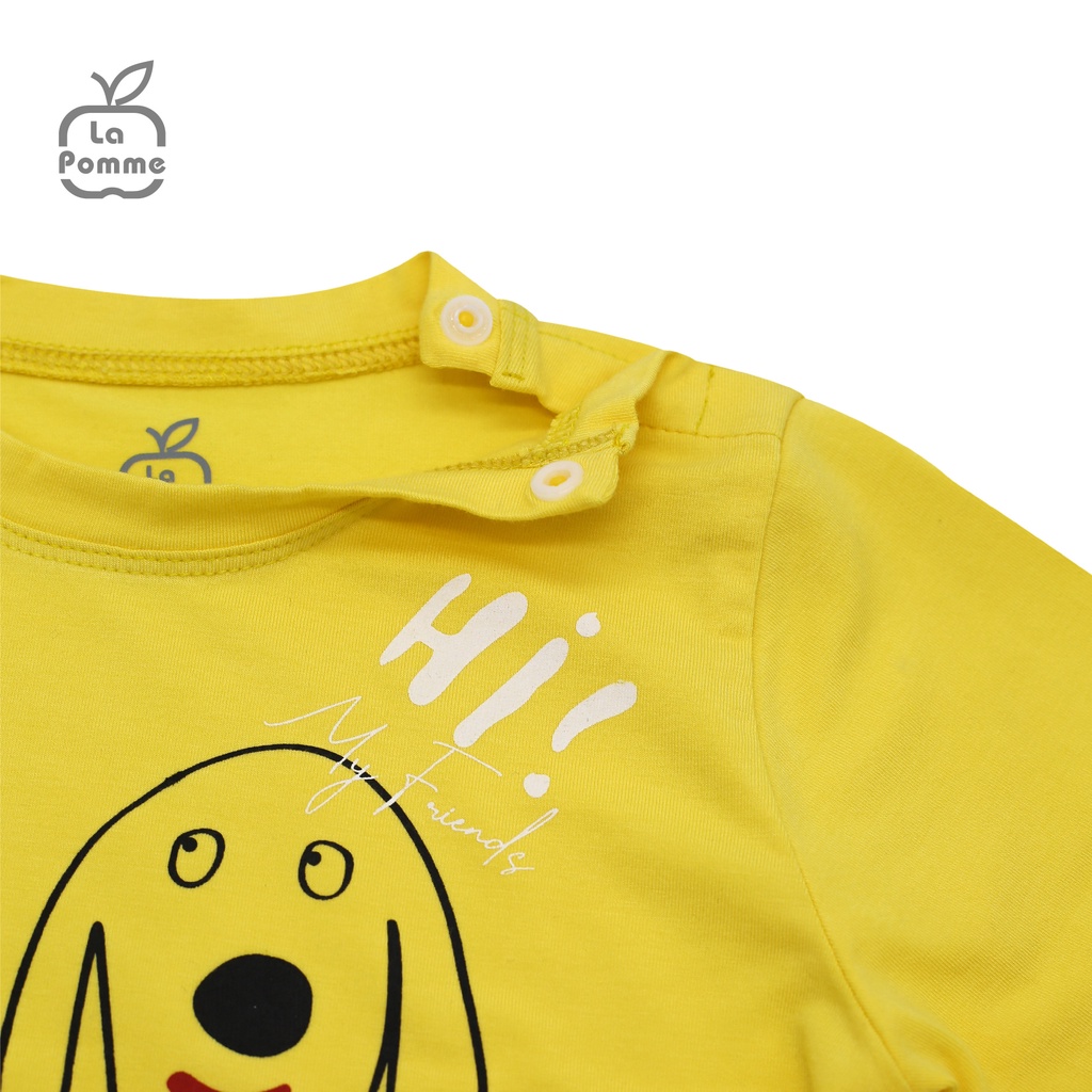 SL238 Bộ quần áo dài tay trơn màu La Pomme màu Xanh/Vàng