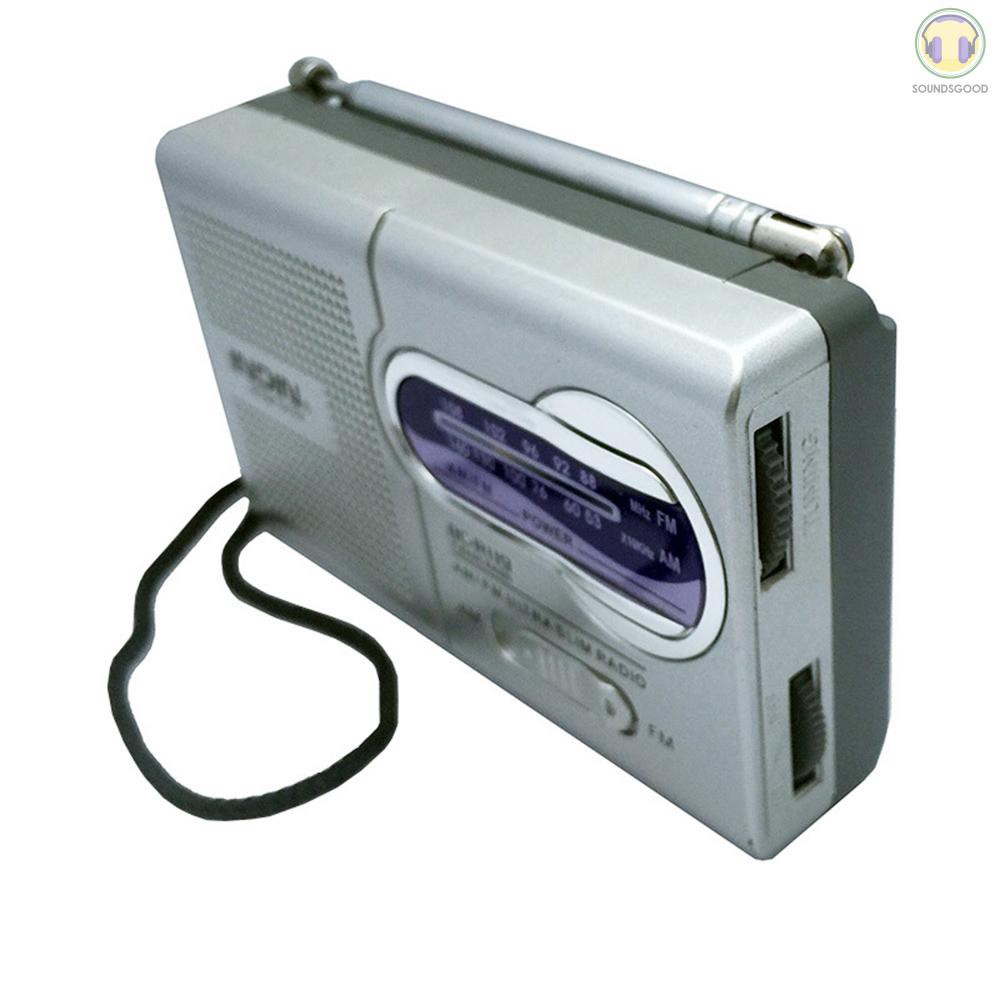 Đài radio INDIN BC-R119 hai băng tần AM/FM mini kích thước xách tay tích hợp loa