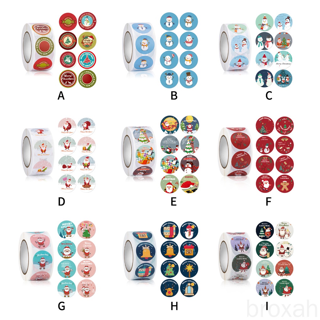 Nhãn Dán Tròn Trang Trí Sổ Lưu Niệm Phong Cách Giáng Sinh