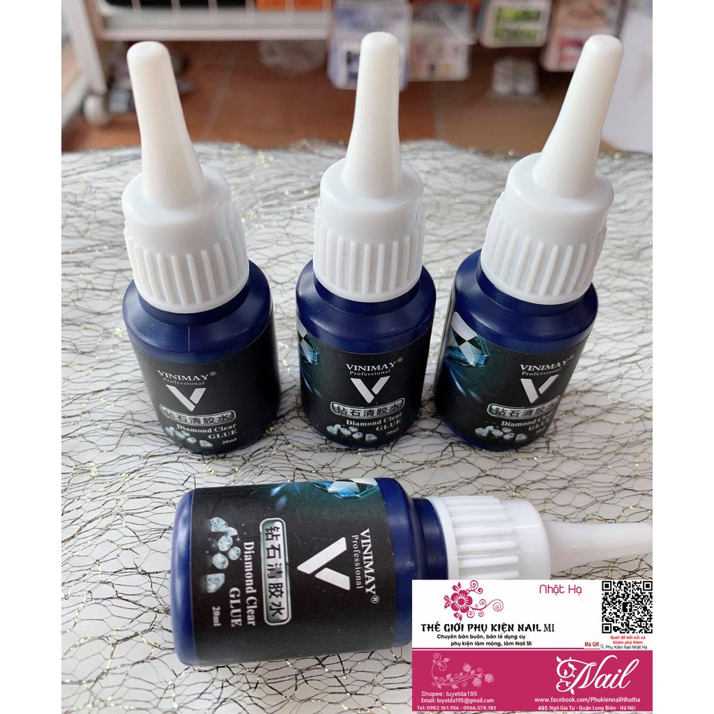 Nước Sáng Đá NAIL Cao Cấp  Vinimay - DIAMOND Clean Glue 20ml - Lẻ 1 Chai