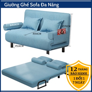 Sofa Bed Giá Rẻ - Ghế sofa giường nằm ngủ gấp gọn thông minh 1m5x1m9 + Tặng 2 Gối