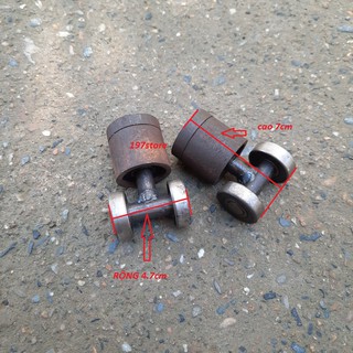 Combo 2 bộ bi treo cửa sắt cổng sắt 2 bánh xoay 360 độ