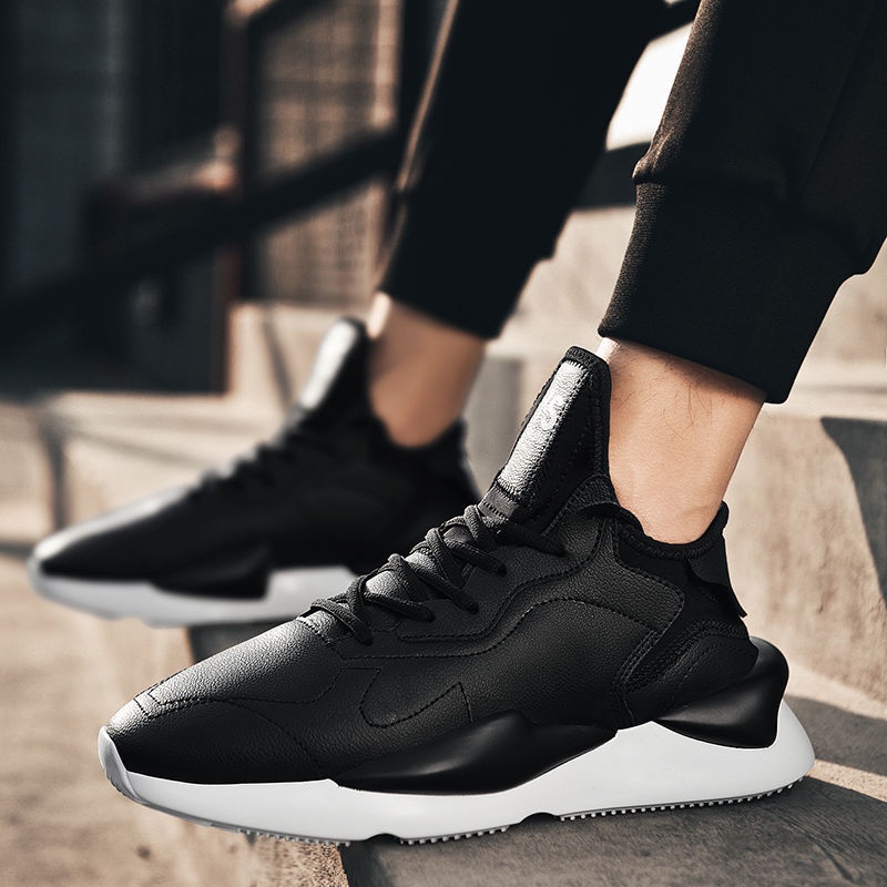 Giày Thể Thao Da Bò Màu Đen / Xám Phong Cách Samurai Thời Trang Cho Nam y3 y3