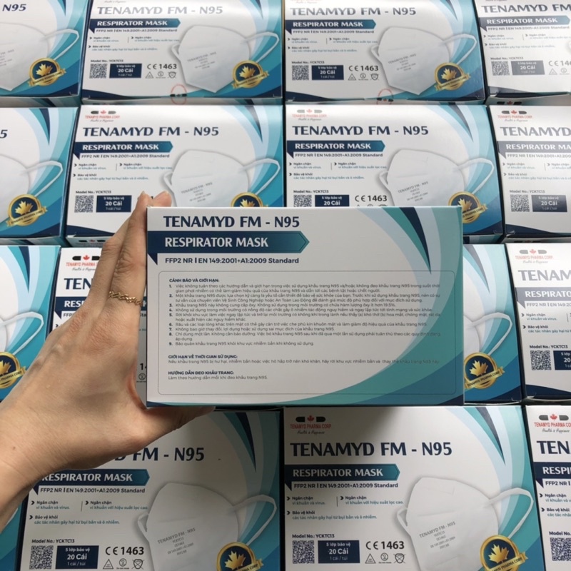 [DATE 22/03/2025] [TENAMYD FM N95] Hộp 20 cái Khẩu Trang Tenamyd N95 Việt Nam