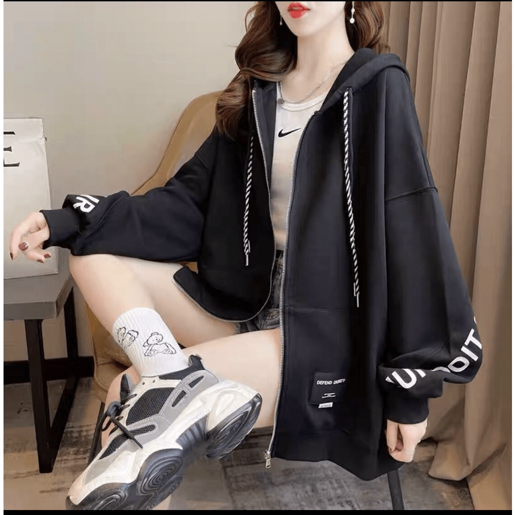 Áo khoác nỉ dây kéo form to y hình thời trang trẻ trung , hottrend dành cho các bạn nữ KME FASHION