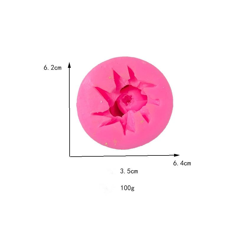 Khuôn silicon 4D hoa trà kèm lá