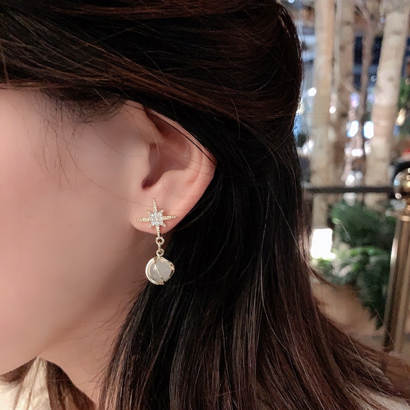 Bông Tai Đính Đá Opan Hình Ngôi Sao Phong Cách Hàn Quốc Thời Trang Mới Cho Nữ