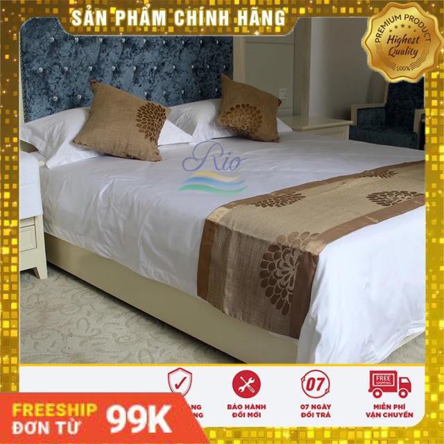 Bộ Ga Gối Cotton Khách Sạn Trắng Trơn RIOTEX Kích Thước 1m/1m2/1m4/1m6/1m8/2m nệm 5-25cm