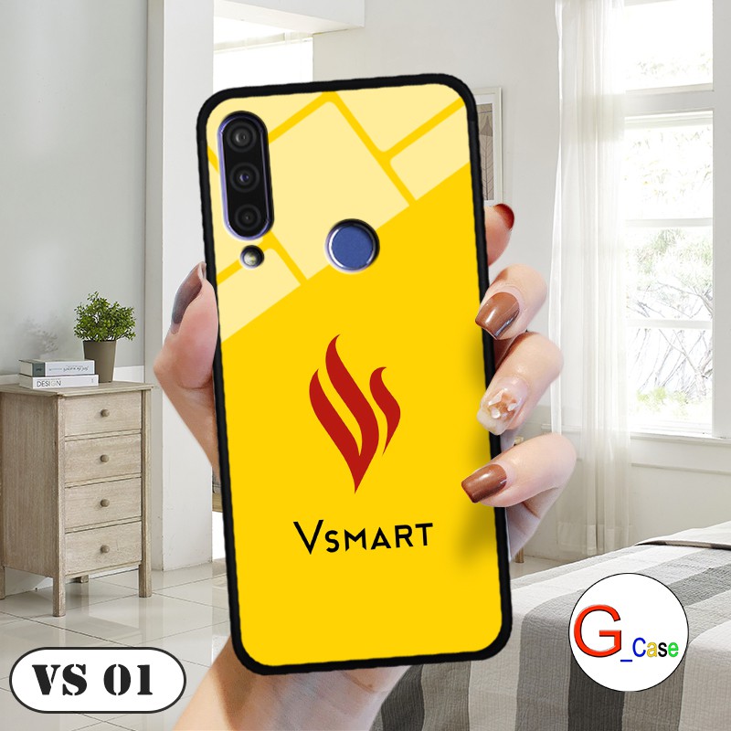 Ốp lưng Vsmart Joy 3 - lưng kính in logo hãng điện thoại