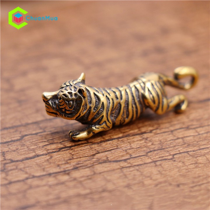Móc Khóa Con Hổ Bằng Đồng Thau (Móc Khóa Tuổi Dần, Cao Cấp, Giá Rẻ, Sỉ)