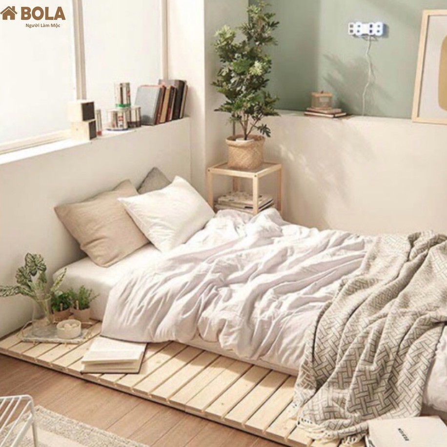 [Mã LIFEBK1611 giảm 10% đơn 300K] Giường Ngủ Pallet Gỗ Thông Gấp Gọn Bola