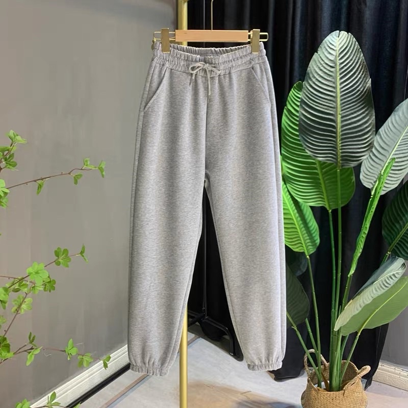 [Mã FAMARAL1 giảm 10K đơn 50K] Quần Jogger Nỉ Bom bo chân da cá cho nữ